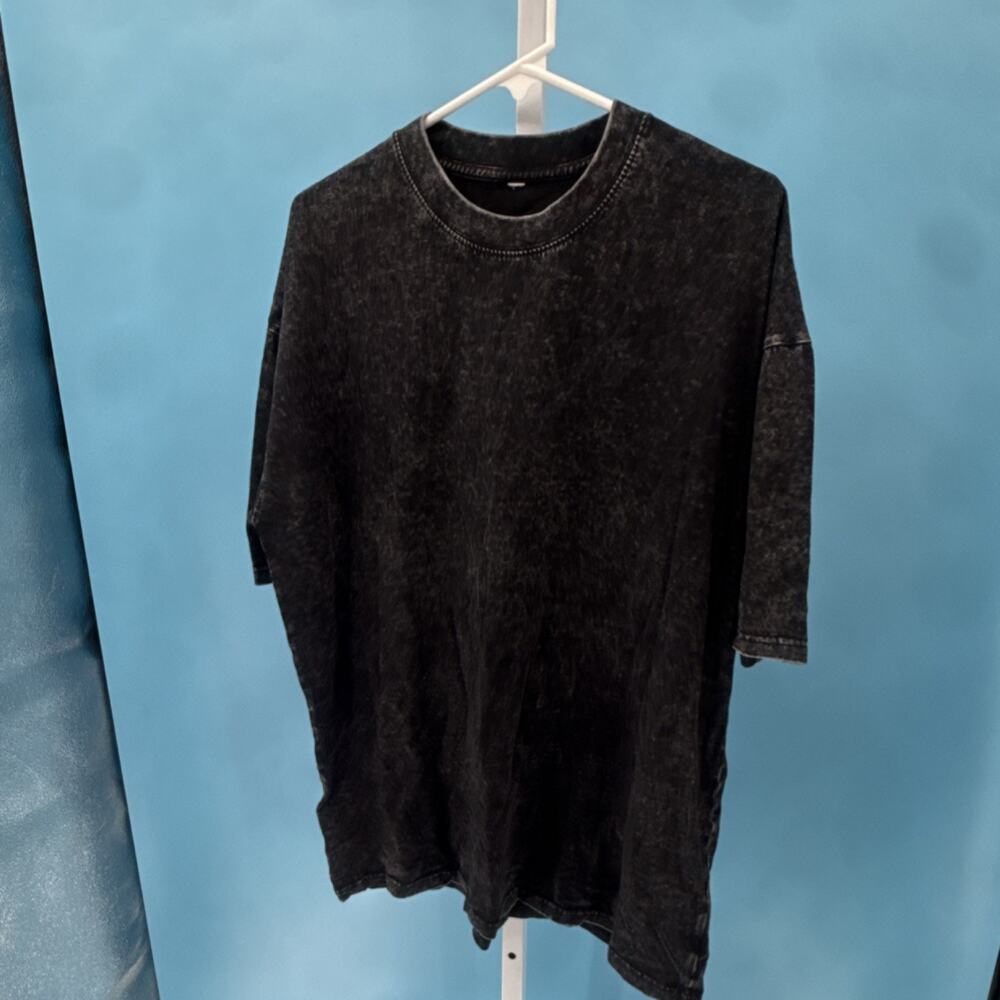 Women's Black Crew Neck Pullover Knit T-Shirt Regular Short Sleeve Size XL